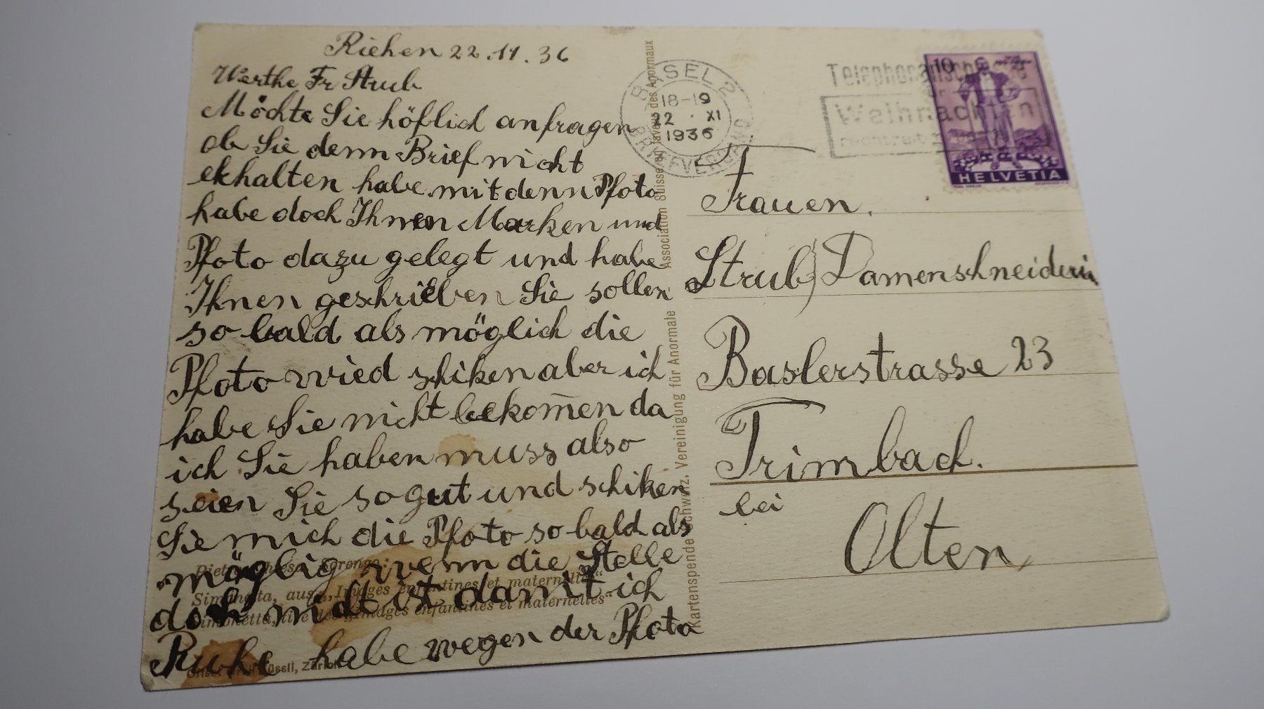 Cartoline postali: Pietro Chiesa Sorengo Simonetta  1936 – Usato da Cormoret venduto da Pascalll2001 3