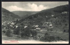 AK Langenbruck, Ortsansicht mit Talblick