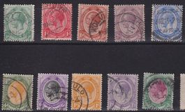 Südafrika  Los von 10 Briefmarken Ausg. 1913 ⊙,  KW € 17.00