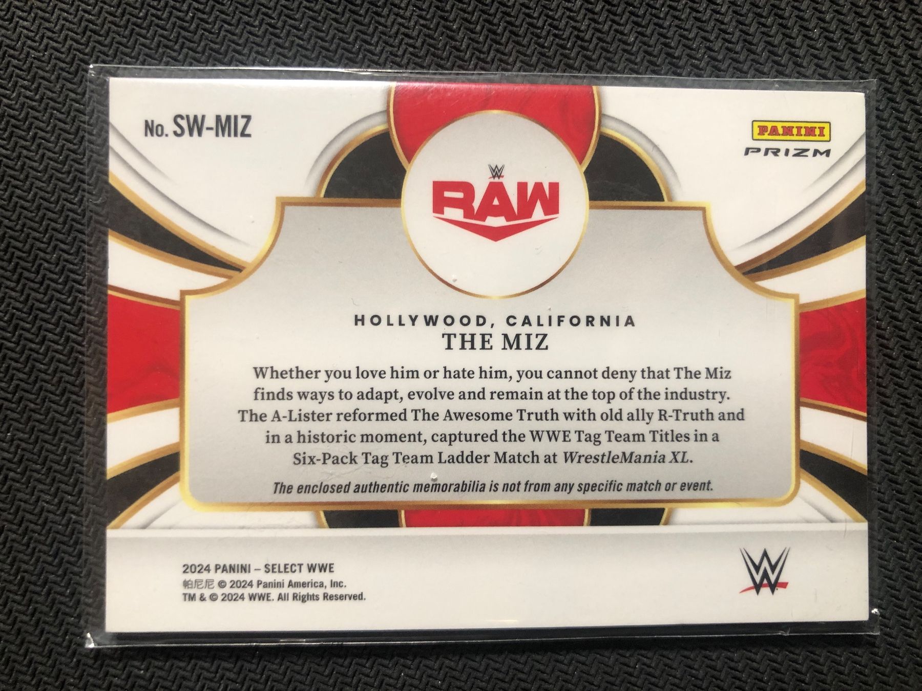 Topps Carte collezionabili: Panini Select WWE The Miz Patch – Usato da Wangenried venduto da Garagara 1