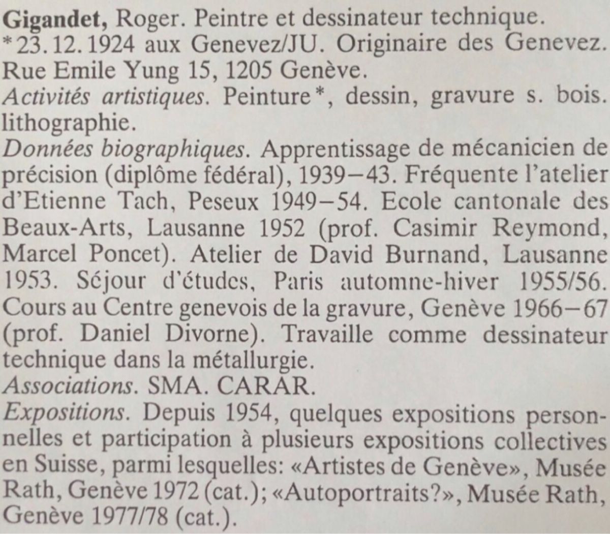 Dipinti: Gigandet Roger 1924 – Usato da Grosshöchstetten venduto da Perle1951 4
