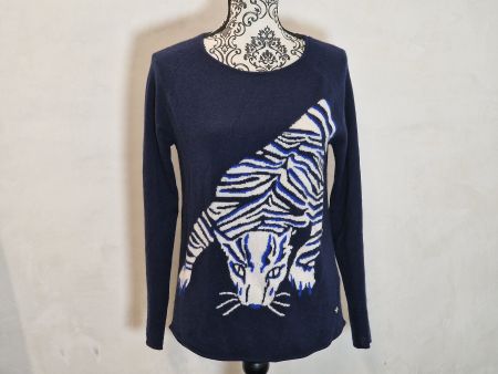 Kaschmir-Pullover dunkelblau Tiger Paul Kehl S Perlmutt neu
