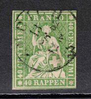 1856 Strubel Nr. 26C grünlicholiv, braunroter Seidenfaden