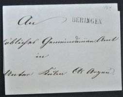 1864 Briefausschnitt von Beringen nach Unter Kulm