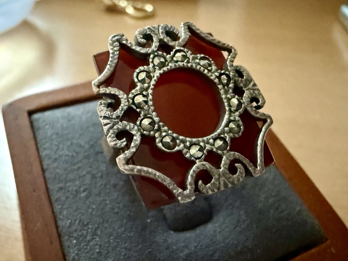 Ringe: Vintage-Ring aus 925er Silber, rot, Größe 48 – Gebraucht aus Lamone von LaCantinaMagica 2