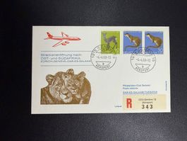 Swissair Erstflugbrief Genf-Dar Es Salaam 1968