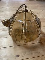 Deckenleuchte Messing Glas Baum Motiv alt