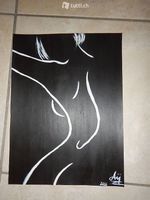 Nudo bianco nero dipinto/disegno origin