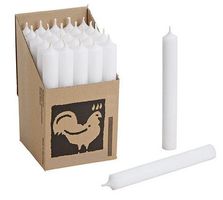 Stabkerze durchgefärbt Ø 2x18 cm Weiss (pro Stk.)