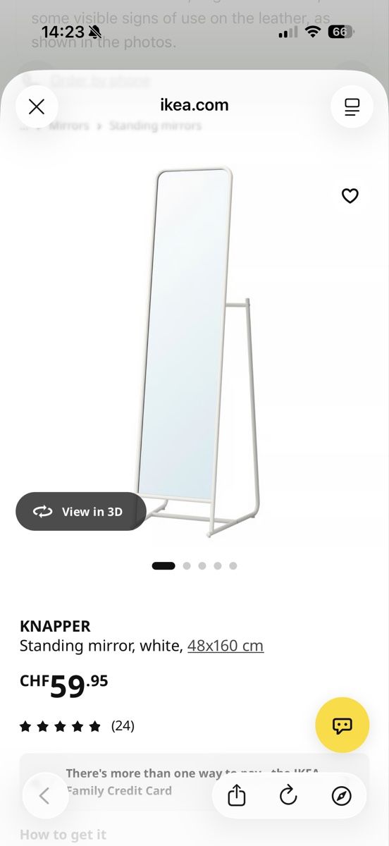 Specchi: IKEA Knapper Standing Mirror - White – Nuovo (secondo la descrizione) da Luzern venduto da sar_syw6 1