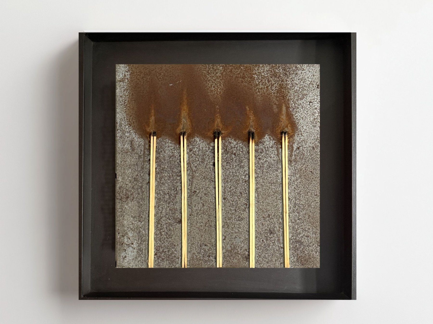 Dipinti: Bernard Aubertin - Dessin de feu auf Metall - 45 x 45 cm. – Usato da Ponte Tresa venduto da 11GalleriaAlterEgo11