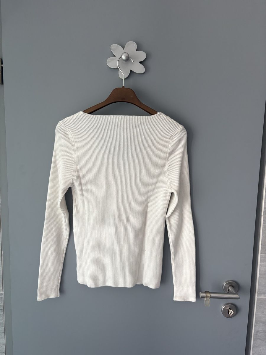 Maglioni & Felpe: Pull blanc col V manches longues taille M – Usato da Champlan venduto da mat_qff9 1
