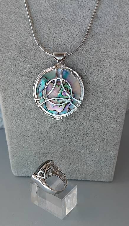 Altri gioielli: Set Ring und Anhänger mit Abalone in Silber – Usato da Stans venduto da wer_fd5f 4