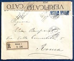 1917 Schweiz / R - Zensurbrief Zürich - Roma ( Italien )