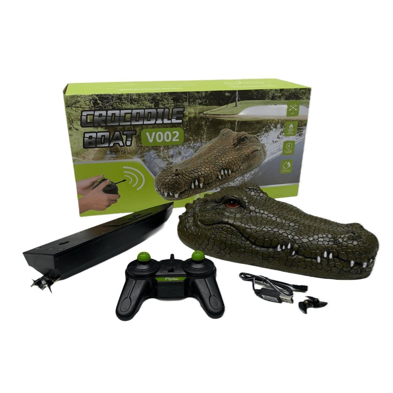 Modellismo RC: RC Boot – Krokodil V002 – Nuovo e nell'imballaggio originale da Kägiswil venduto da BUYRAMASHOPPING