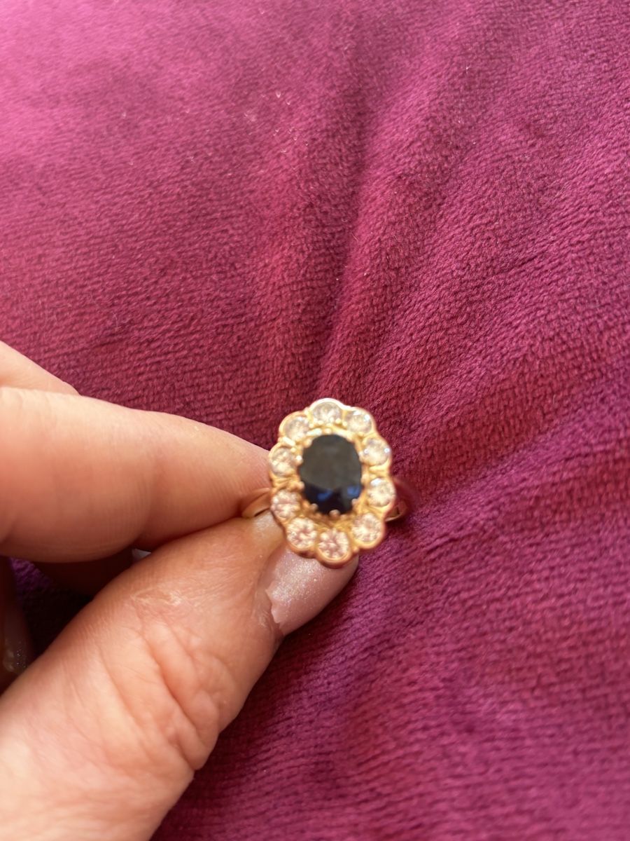 Ringe: 14K Roségold Ring mit Saphir und Diamanten – Gebraucht aus Jonen von nomzeif 1