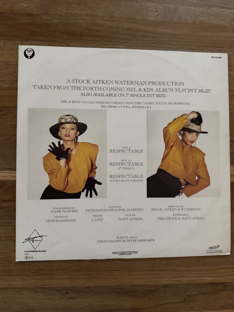 Dischi in vinile: Mel & Kim - Respectable - 12" Maxi - 80s Dance - Top Preis – Usato da Rorbas venduto da BlackstarRecords 1