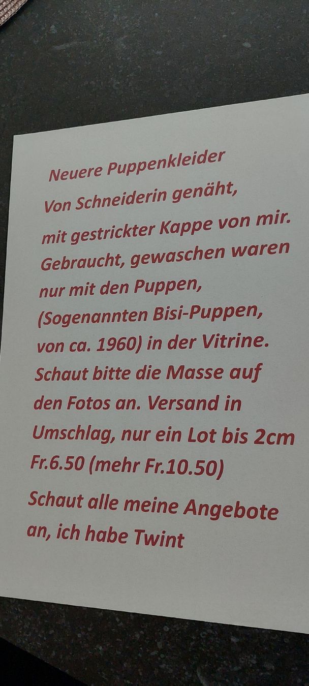 Bambole: Puppenkleider  – Usato da Muri AG venduto da nindo1 2
