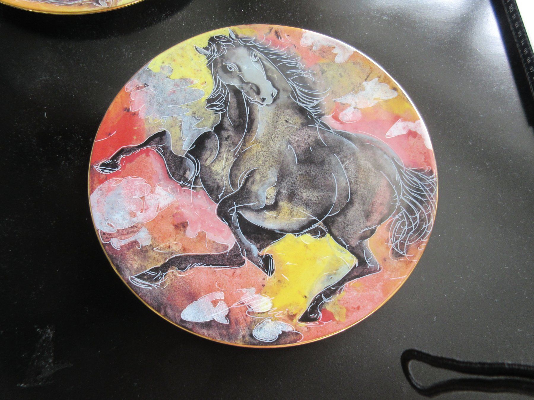 Teller: Hans Erni -Teller FEUER aus DIE 4 ELEMENTE  28 cm.Durchm. – Neu (gemäss Beschreibung) aus Weinfelden von Kunst2010