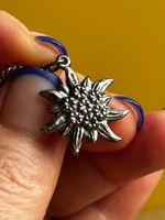 Panzerkette Edelweiß Anhänger 925 Vintage Trachtenschmuck...