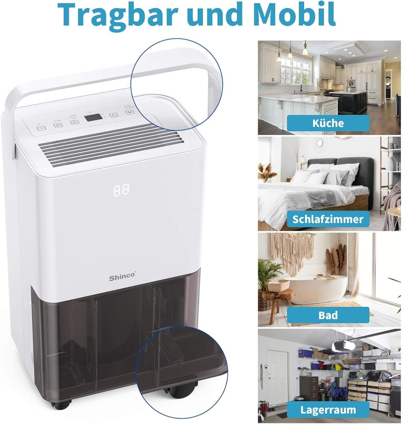 Deumidificatori: Luftentfeuchter elektrisch 10L mit Filter und Ablaufschlauch – Nuovo e nell'imballaggio originale da Hundwil venduto da Pakethase 6