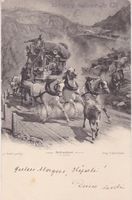 Alte Ansichtskarte mit Gotthardpost (v.R.Koller) 1901