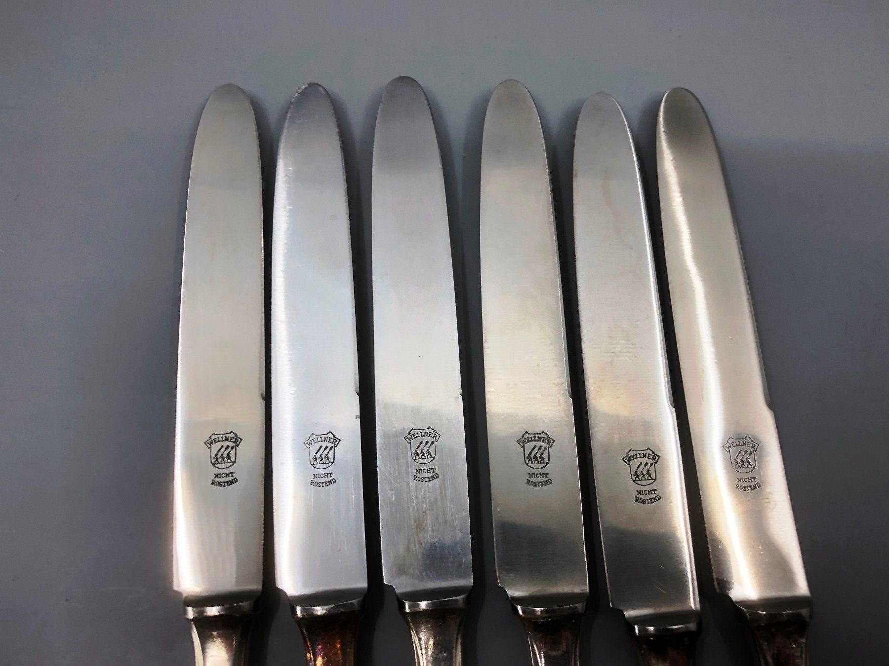 Posate: 6 Tafelmesser versilbert Wellner Jugendstil Modell 520 – Usato da Basel venduto da Tiabeanie 2