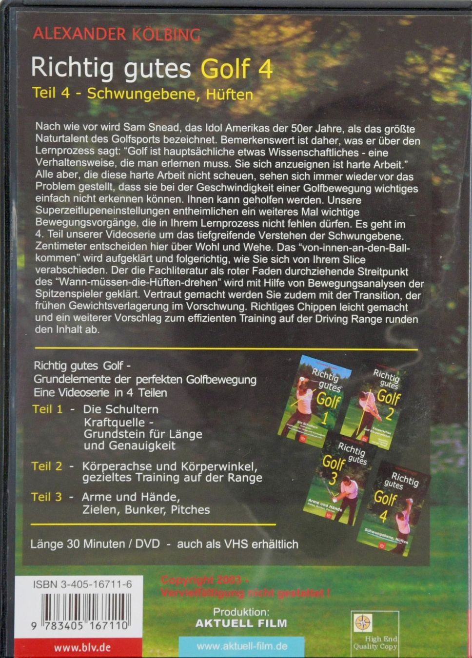 Tutti i DVDs: RICHTIG GUTES GOLF 1-4 – Usato da Remetschwil venduto da tgd_gbp8 7
