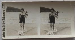 Vintage Stereofoto, Les Jolies Baigneures, Badenixe