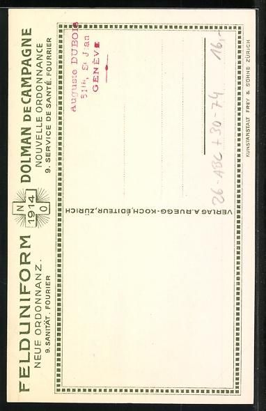 Photos, Lettres & Cartes p.: sign. Emil Huber: Fourier d. schweizer 9 – D'occasion à Berlin par bartko-reher 1