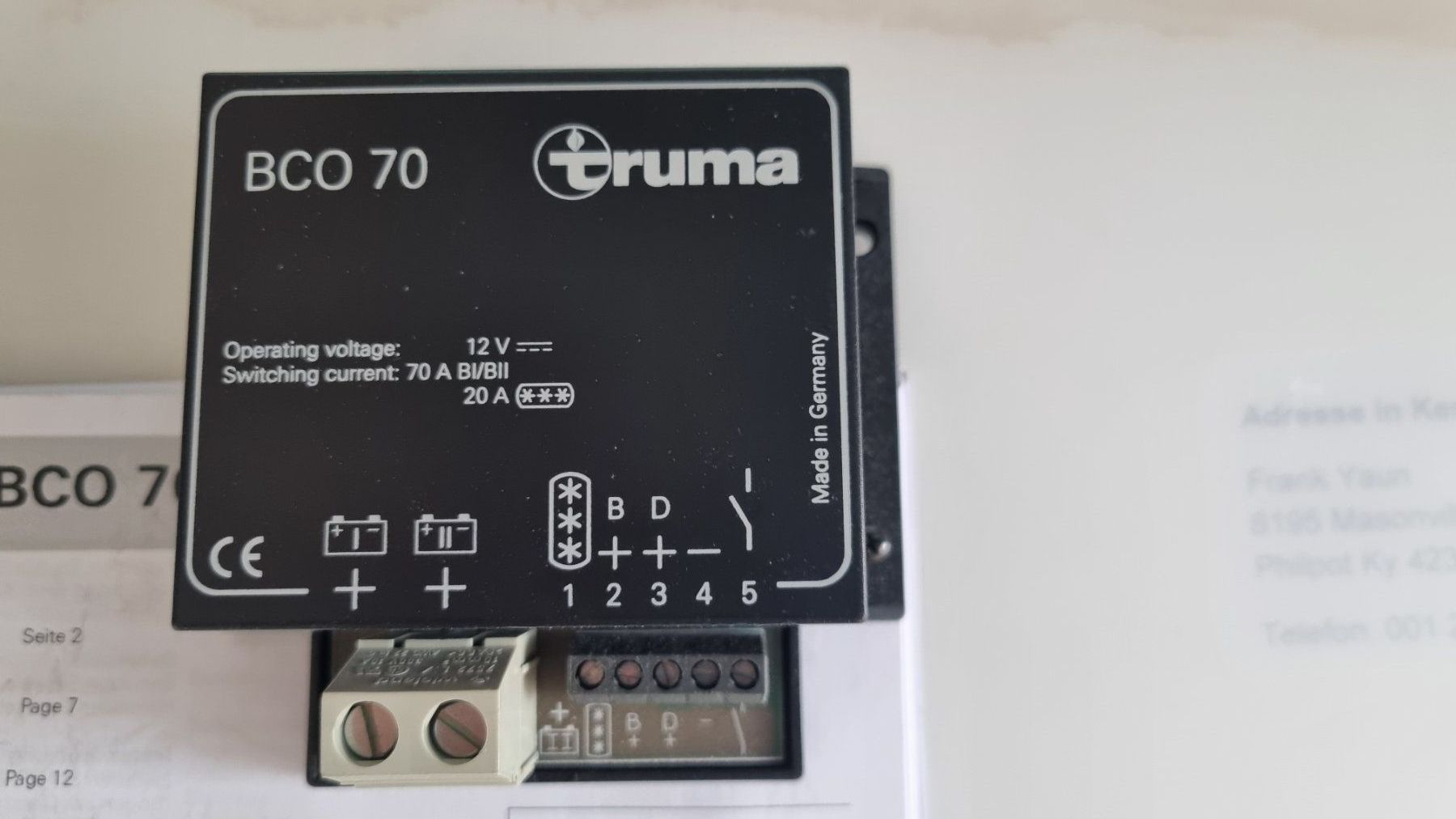 Componenti elettronici: Truma Trennautomat Camper Wohnmobil – Usato da Fürigen venduto da Bucheli59