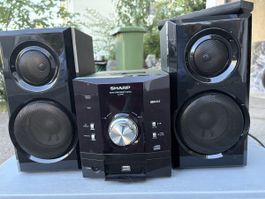 Micro-Anlage Sharp XL-DH20, schwarz, mit Lautsprechern