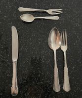 Versilbertes Art Deco Familien Besteck