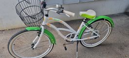 Damenfahrrad Beach Cruiser, Weiss-Grün,