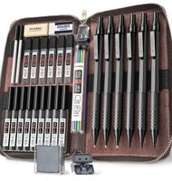 STAGEEK Metall Mechanische Bleistift-Set mit Lederetui