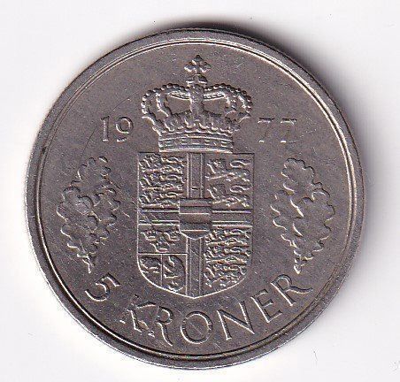 Tutti le monete: Dänemark 5 Kroner 1977 – Usato da Neuchâtel venduto da karlpierrino 1