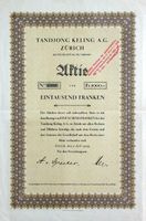 Tandjong Keling AG, Zürich - 1929