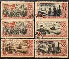 Sowjetunion UdSSR 1947 30 J. Oktoberrevolution Posten gest.