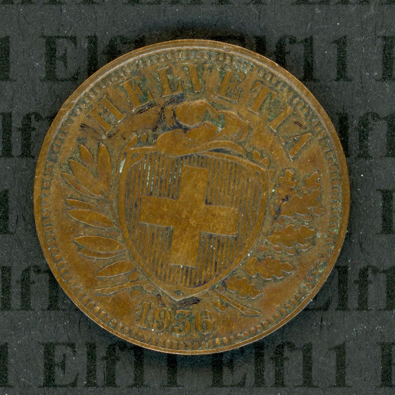 Tutti le monete: CHF___0.02 1936 -vz 2 Rappen – Usato da Widnau venduto da Elf11