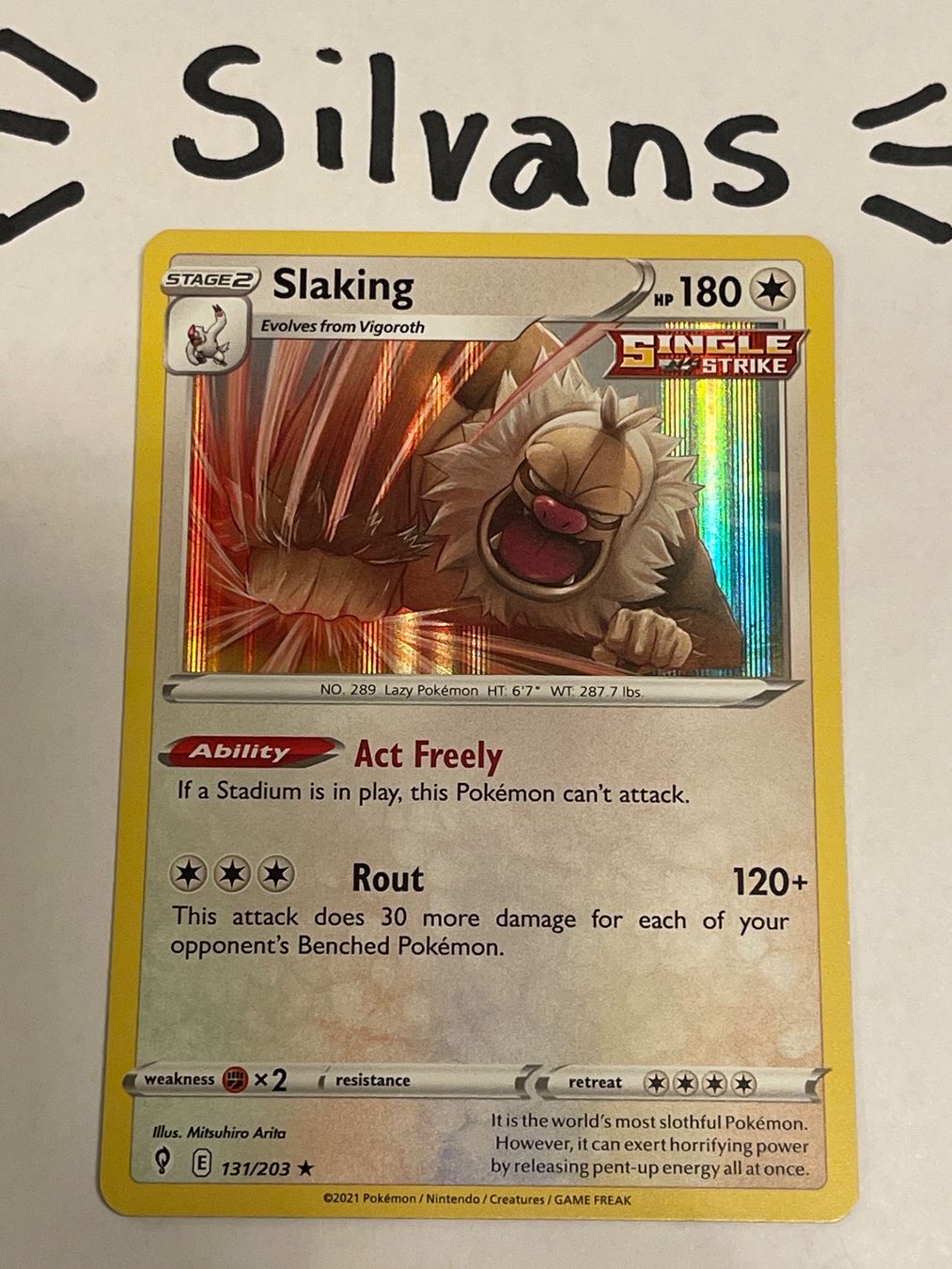 Pokémon Carte collezionabili: Slaking Holo 131/203 Evolving Skies Englisch – Nuovo (secondo la descrizione) da Wil SG venduto da Silvans