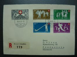 1951 Pro Patria R-Satz-Brief,  Fr. 13.-- / SBZ Fr. 130.--