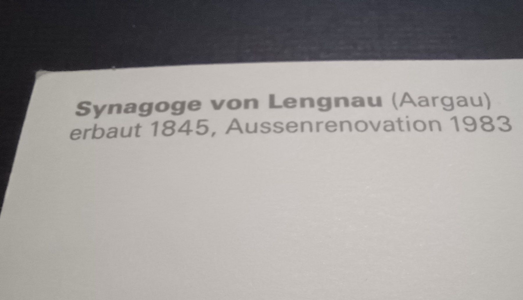 Cartoline postali: Synagoge, Lengnau AG, – Usato da Aarau Rohr venduto da mgvw 2