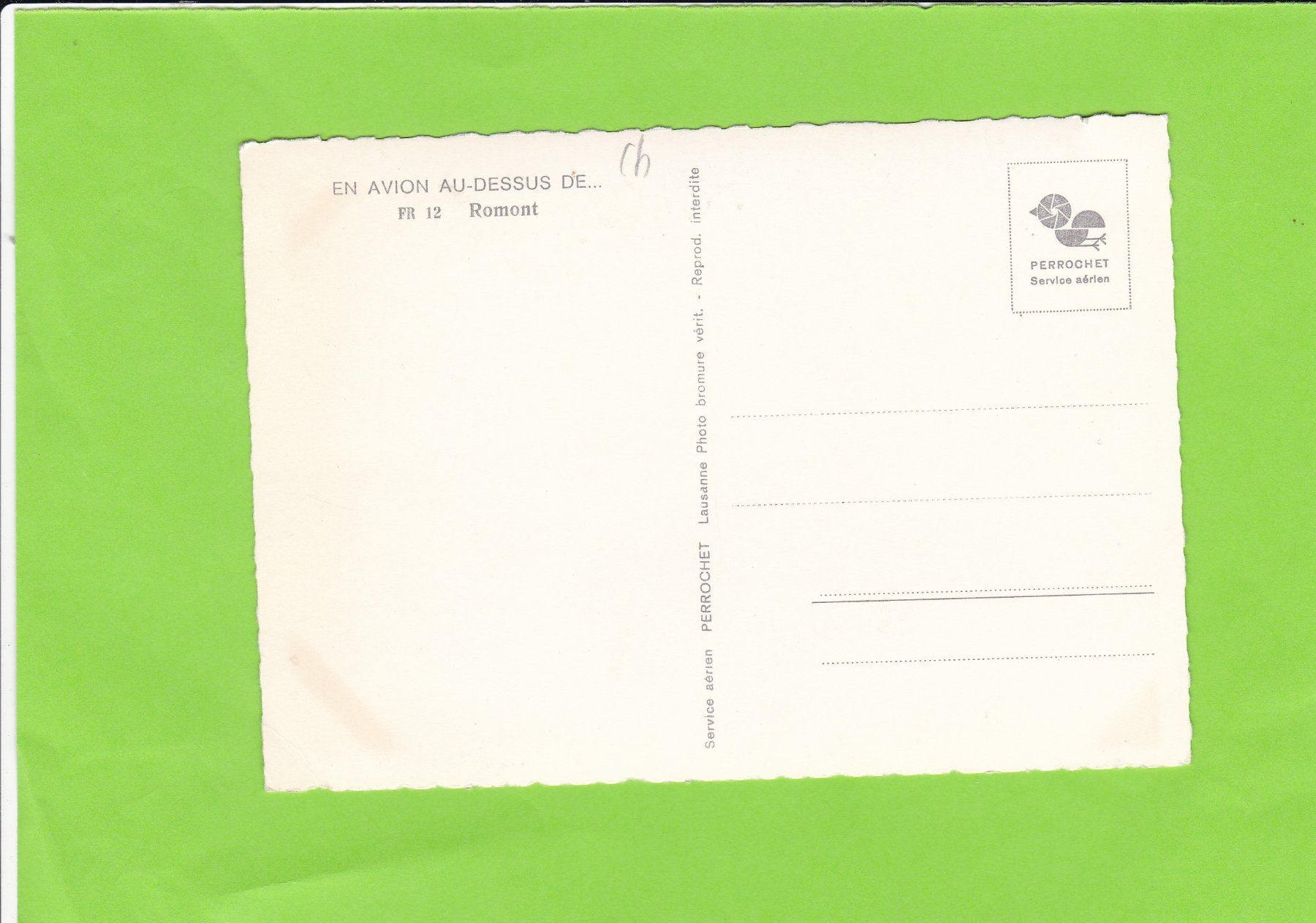 Cartoline postali: En avion au-dessus de.... ROMONT--Oldtimer – Usato da St. Peterzell venduto da neckertal 1