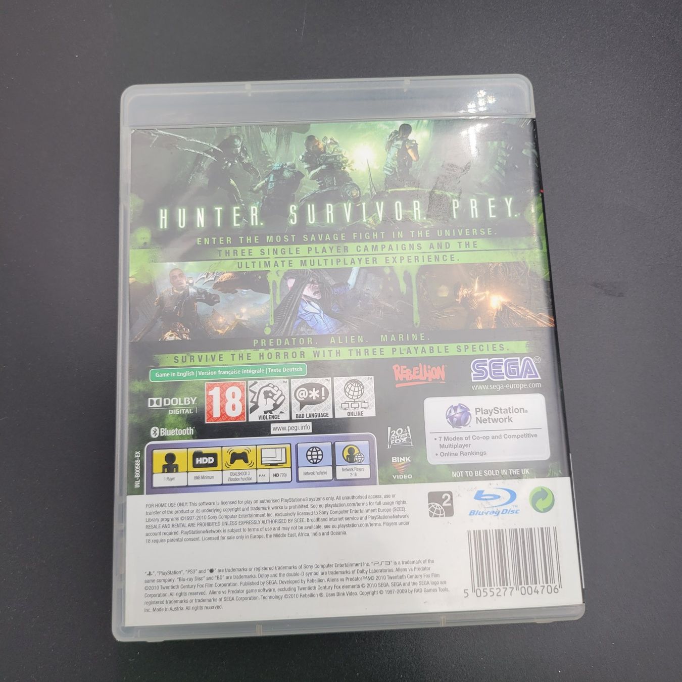 Sony Spiele: Aliens VS Predator PS3 – Gebraucht aus Domat/Ems von  1