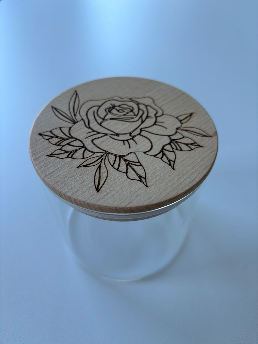Zuccheriere: Glasdose mit Holzdeckel, Rosendesign, neuwertig! – Nuovo e nell'imballaggio originale da Weissbad venduto da FlickflauderY