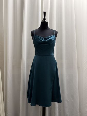 Elegant Petrol Kurz Cocktail Dress - Grösse 32