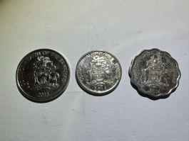 3 Pieces Bahamas Monnaies Utilisé