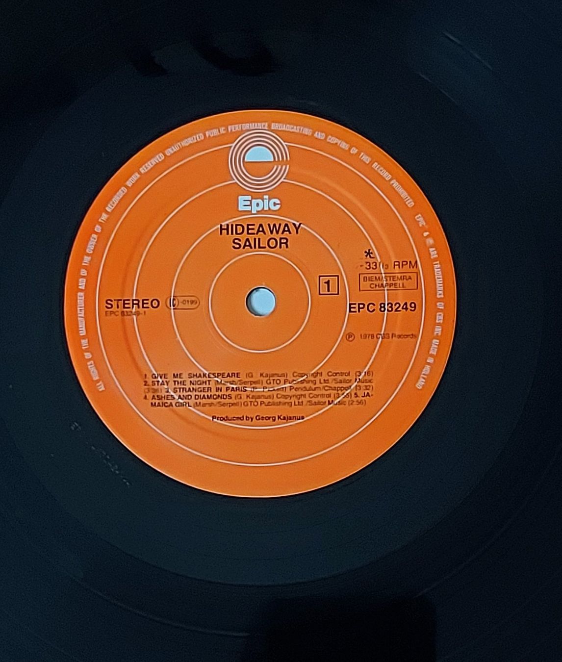 Schallplatten: LP - SAILOR - HIDEWAY – Gebraucht aus Steckborn von Quo7 1