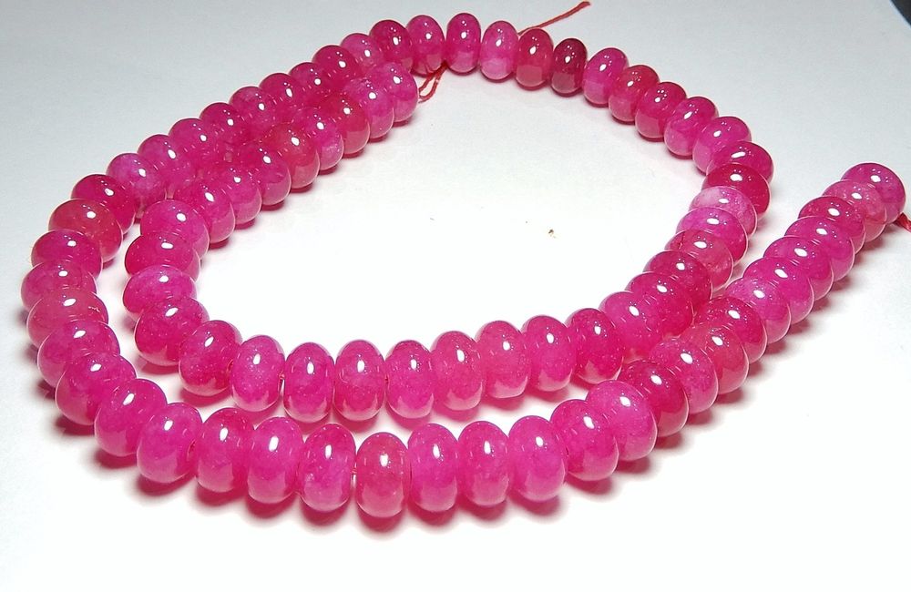 1 Strang echte, natürliche rosa Rubin Rodellen 8 x 5 mm | Kaufen auf ...