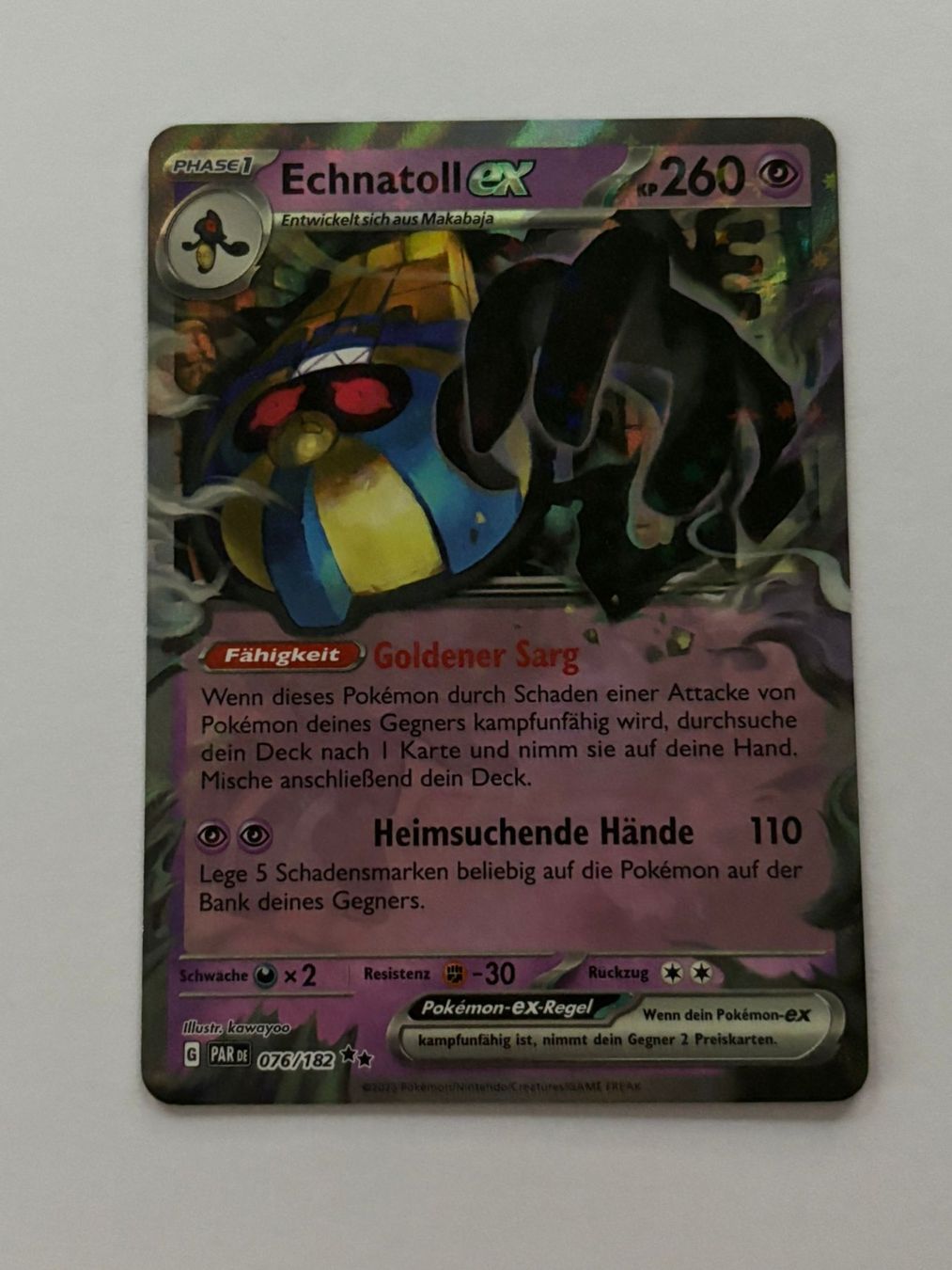 Pokémon Carte collezionabili: Pokemon-Karte Echnatoll Ex 076/182 – Usato da Herisau venduto da Seyashop1
